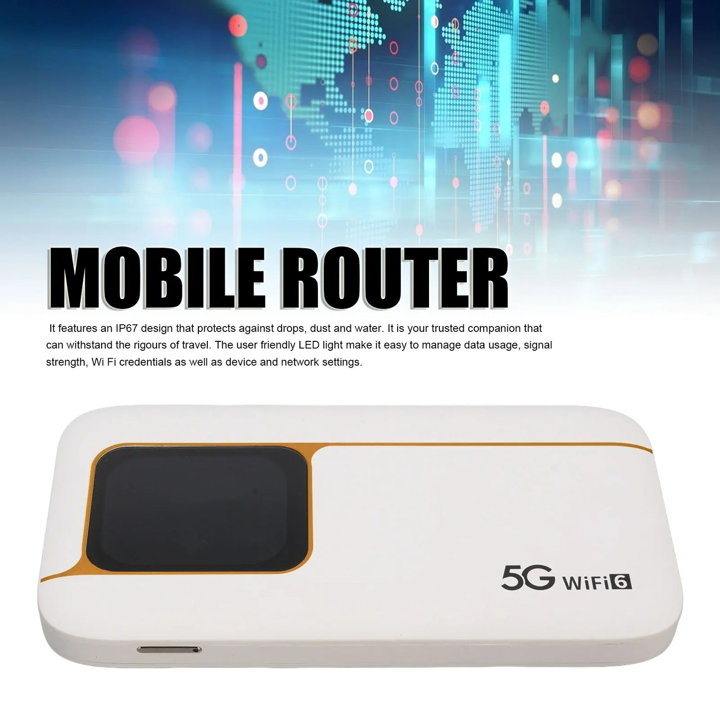 5G Hotspot mit Akku 5G WiFi 6 Mobiler WLAN-Router 7000 mAh 2,7GB/s