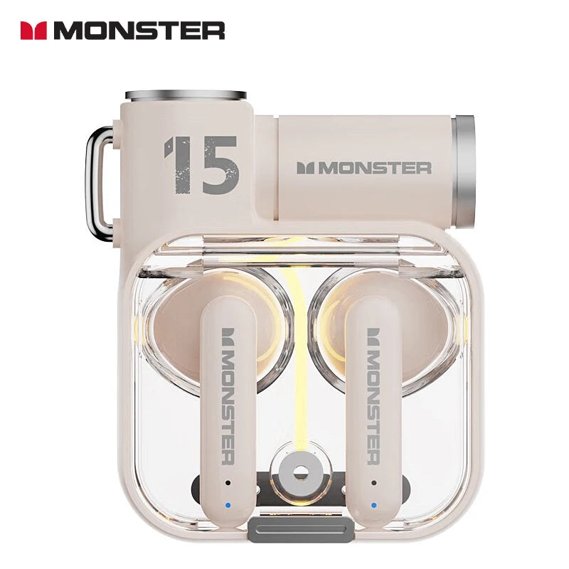 Monster XKT15 Bluetooth 5.3 TWS Gaming Kopfhörer – RGB Flip-Cover, Niedrige Latenz
