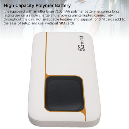 5G Hotspot mit Akku 5G WiFi 6 Mobiler WLAN-Router 7000 mAh 2,7GB/s
