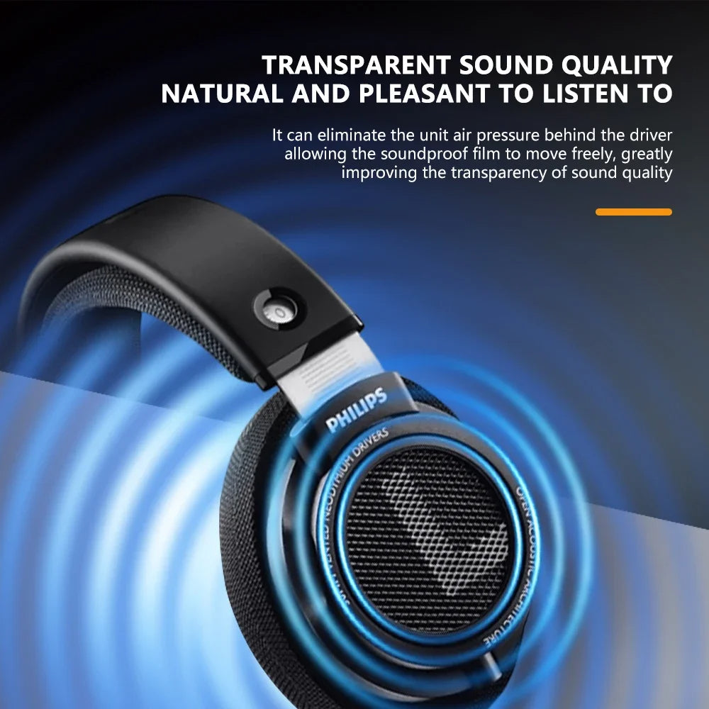Philips SHP9500 Over-Ear HiFi Stereo Kopfhörer – Offenes Design – Schwarz