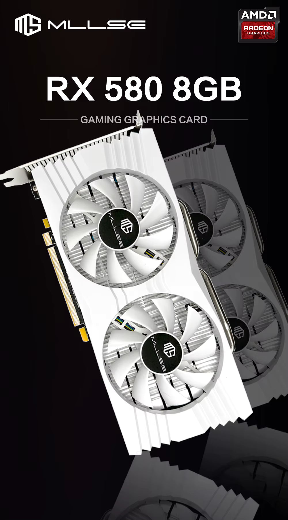 AMD RX 580 8GB 2048SP GDDR5 1284MHz Gaming Grafikkarte Weiß