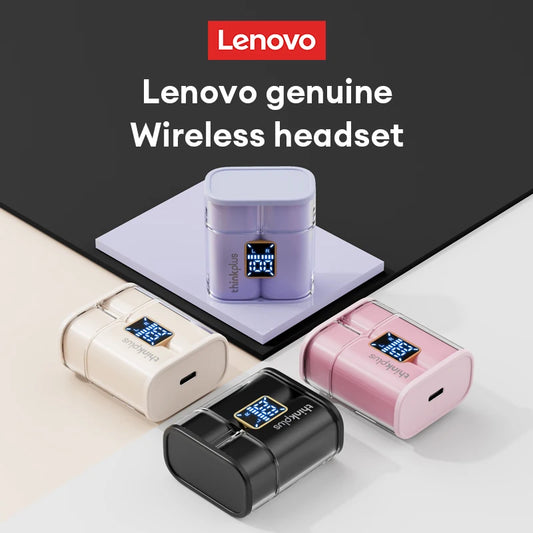 Lenovo XT56 kabellose Bluetooth 5.4 Kopfhörer mit langer Akkulaufzeit, Geräuschunterdrückung, Gaming-Ohrhörer, HD-Anruf-Kopfhörer mit Mikrofon